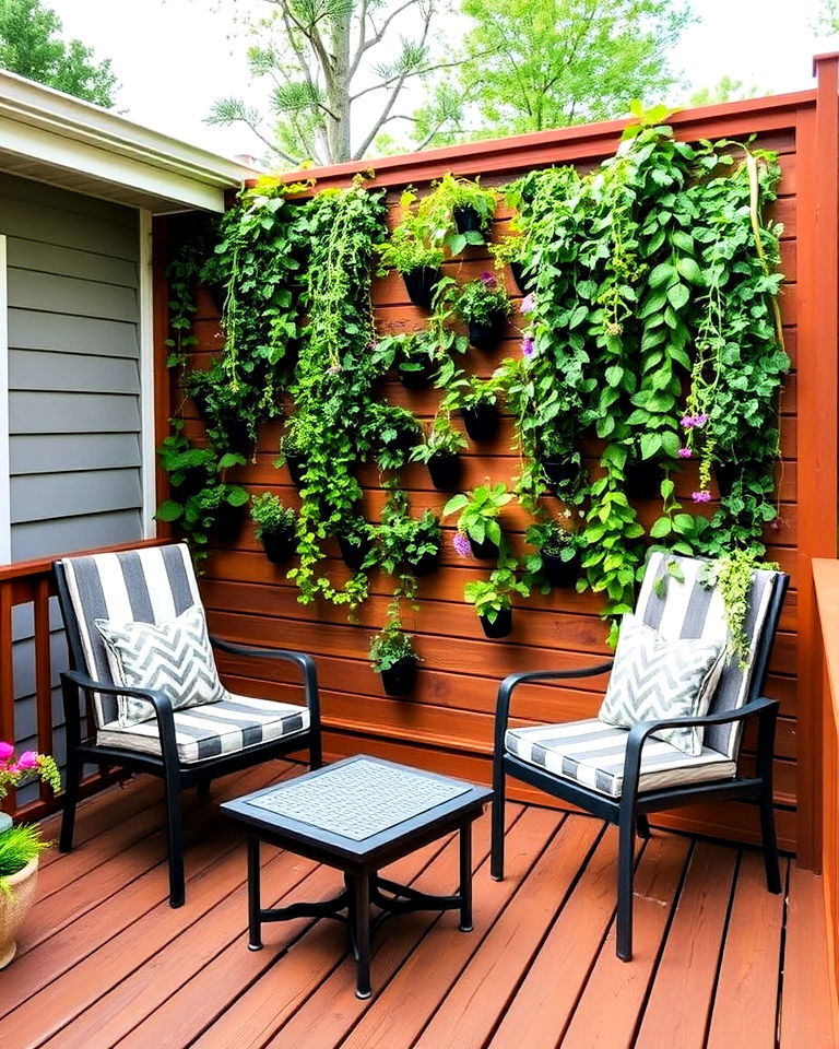 combine functionality deck with greenery - 15 Deck With Privacy Wall