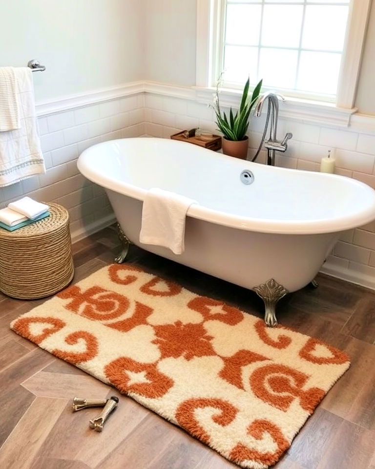 comfort and style plush rug - 25 Bathtub Decor Ideas