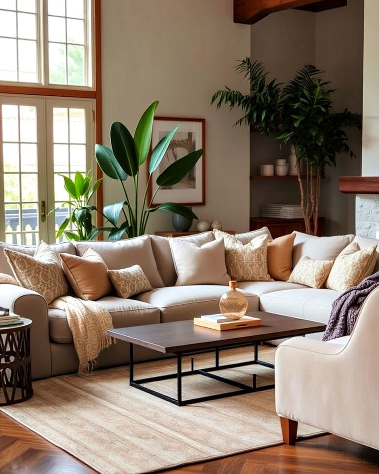 comfortable oversized furniture california casual interior - 20 California Casual Interior Design Ideas