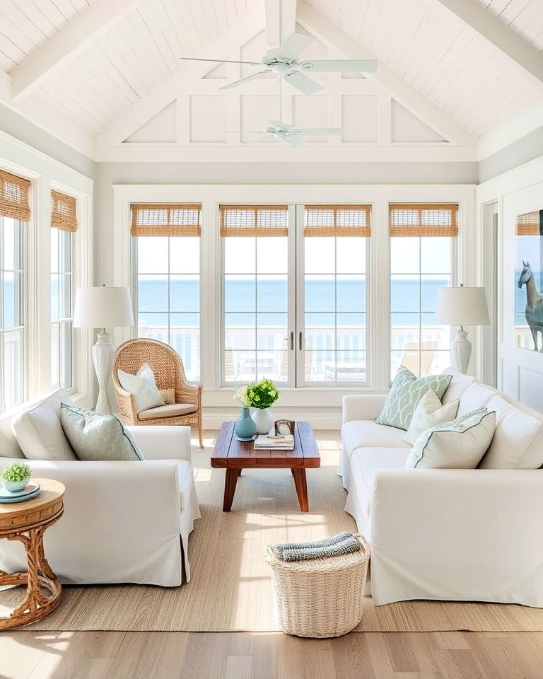 comfortable slipcovered furniture beach house interior - 30 Beach House Interior Design Ideas