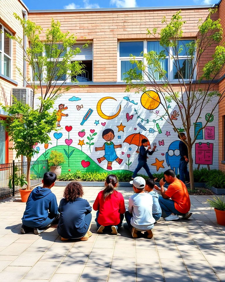 community mural school courtyard - 20 School Courtyard Ideas
