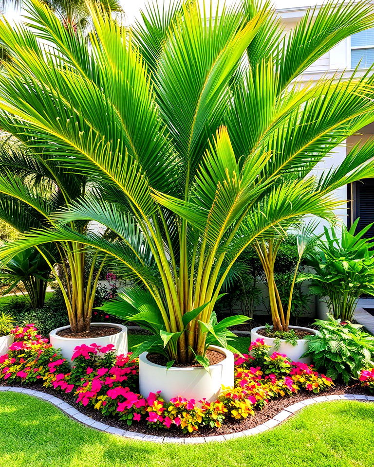 compact front yard palm garden - 25 Front Yard Palm Tree Landscape Design Ideas