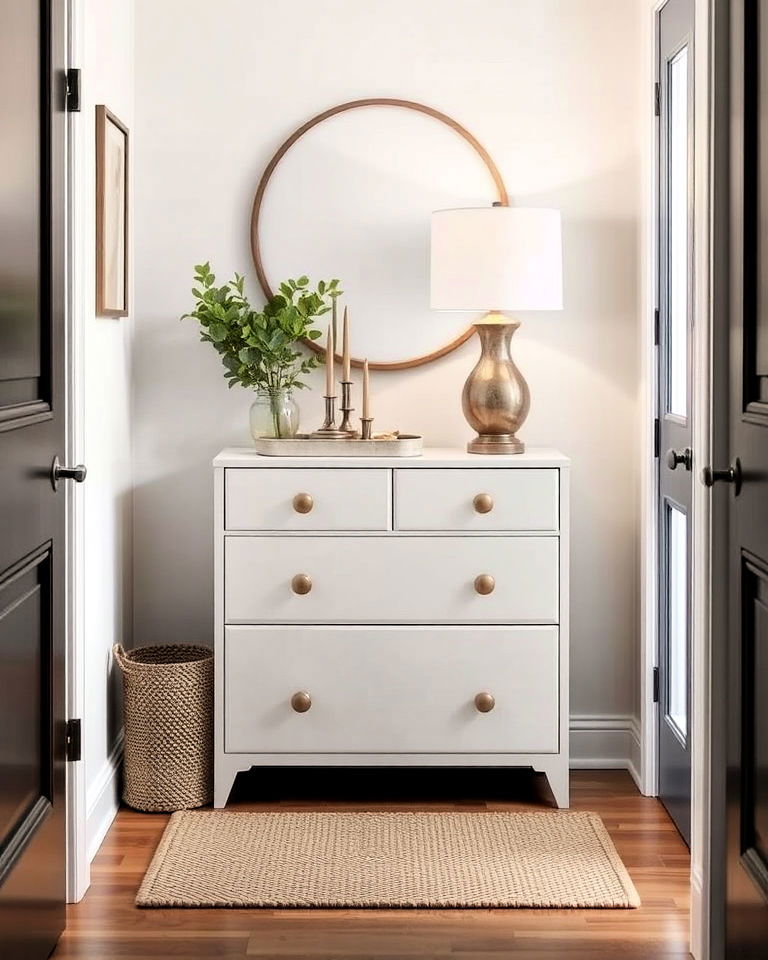 compact minimalist dresser in a small entryway - 15 Entryway Dresser Ideas