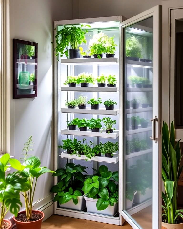 compact vertical garden greenhouse - 15 Corner Greenhouse Ideas