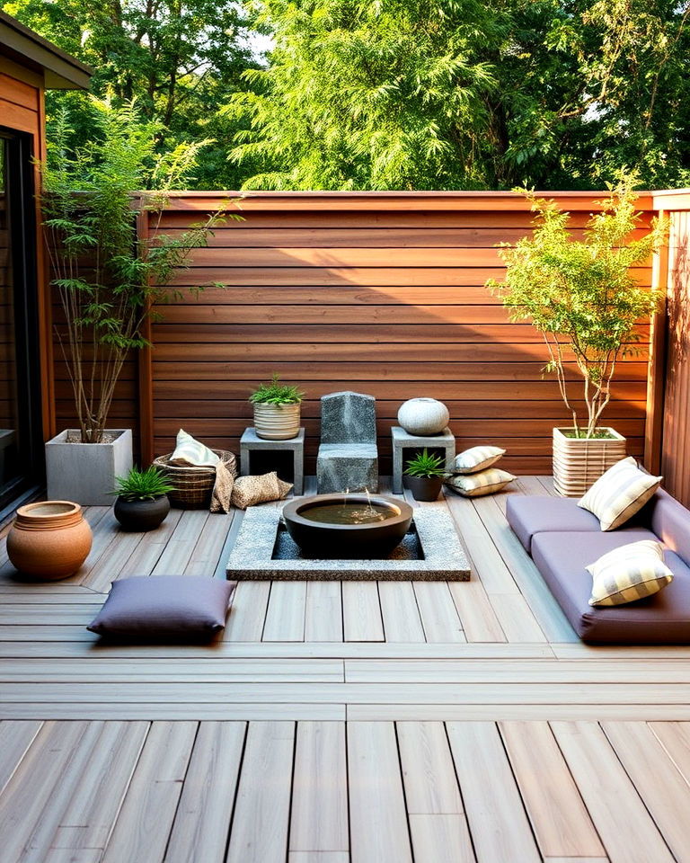 composite deck into a peaceful zen retreat - 25 Composite Deck Ideas