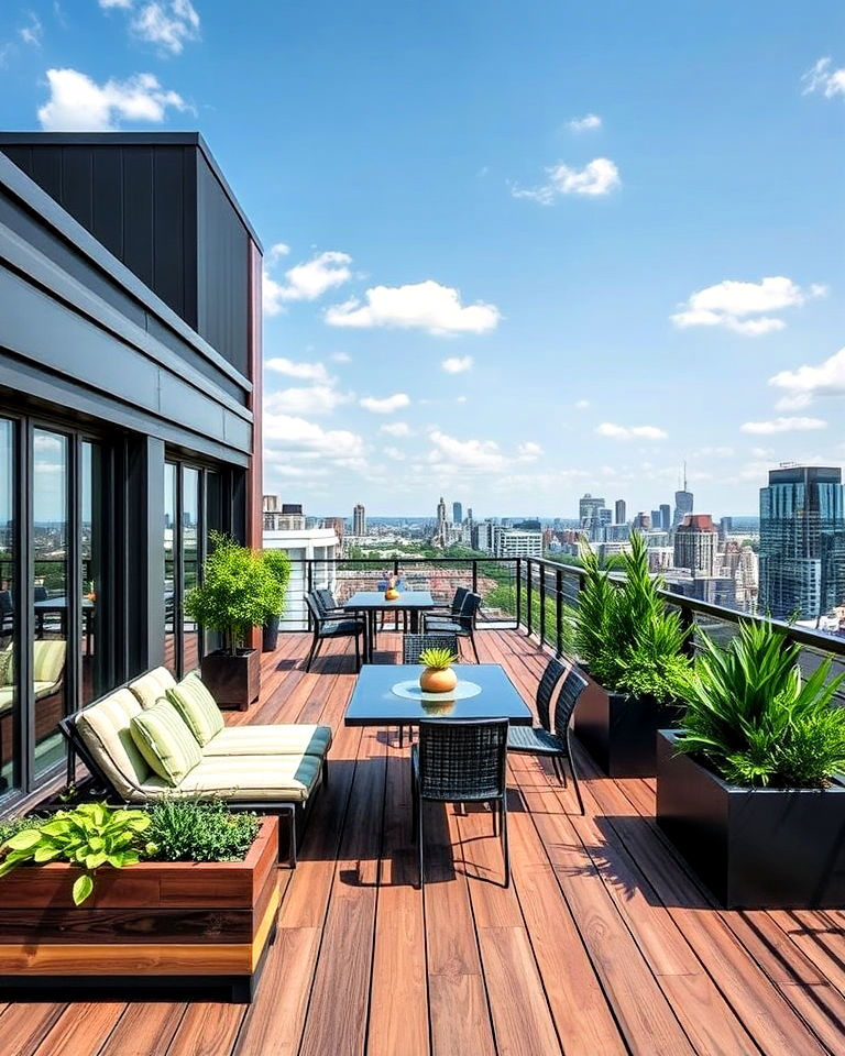 composite deck rooftop oasis - 25 Composite Deck Ideas