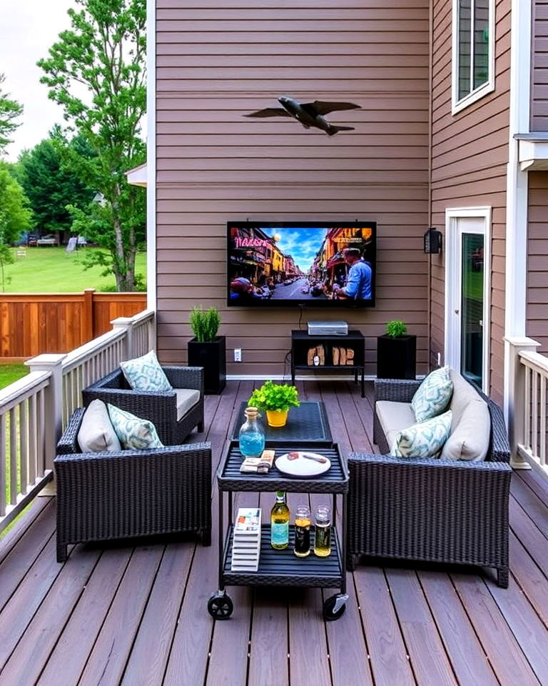 composite deck to an entertainment area - 25 Composite Deck Ideas