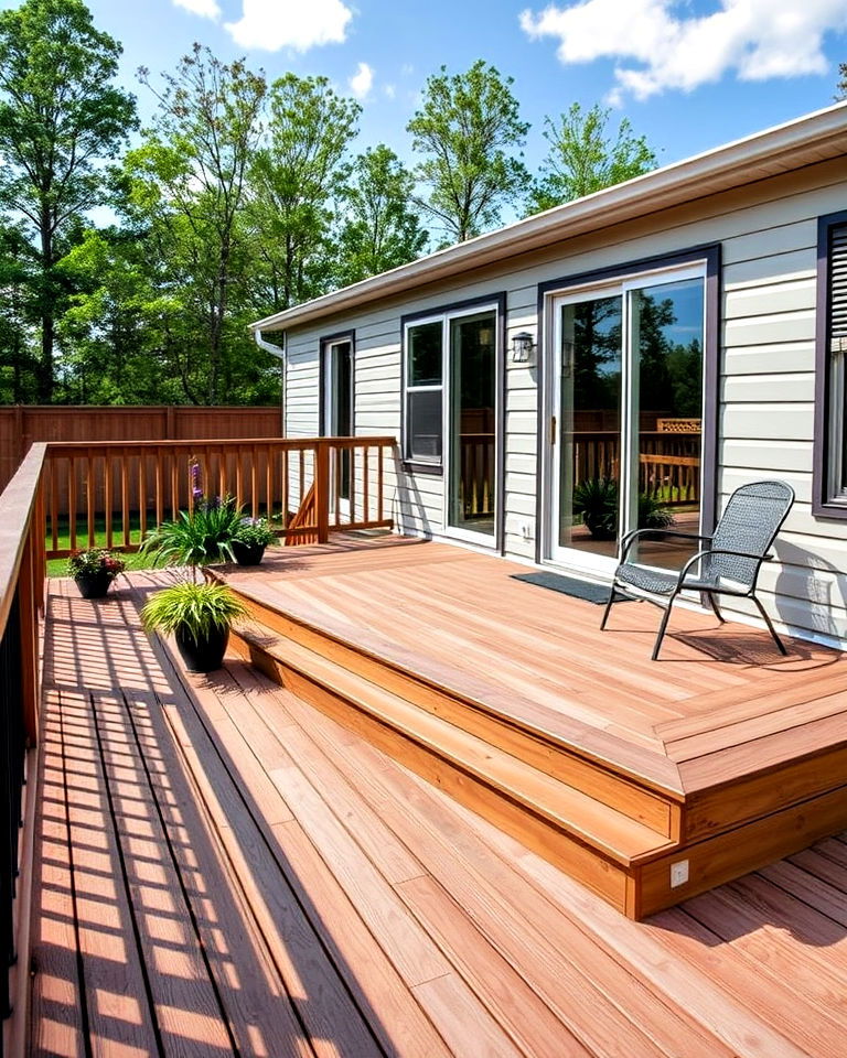 composite mobile home decking - 20 Mobile Home Deck Ideas