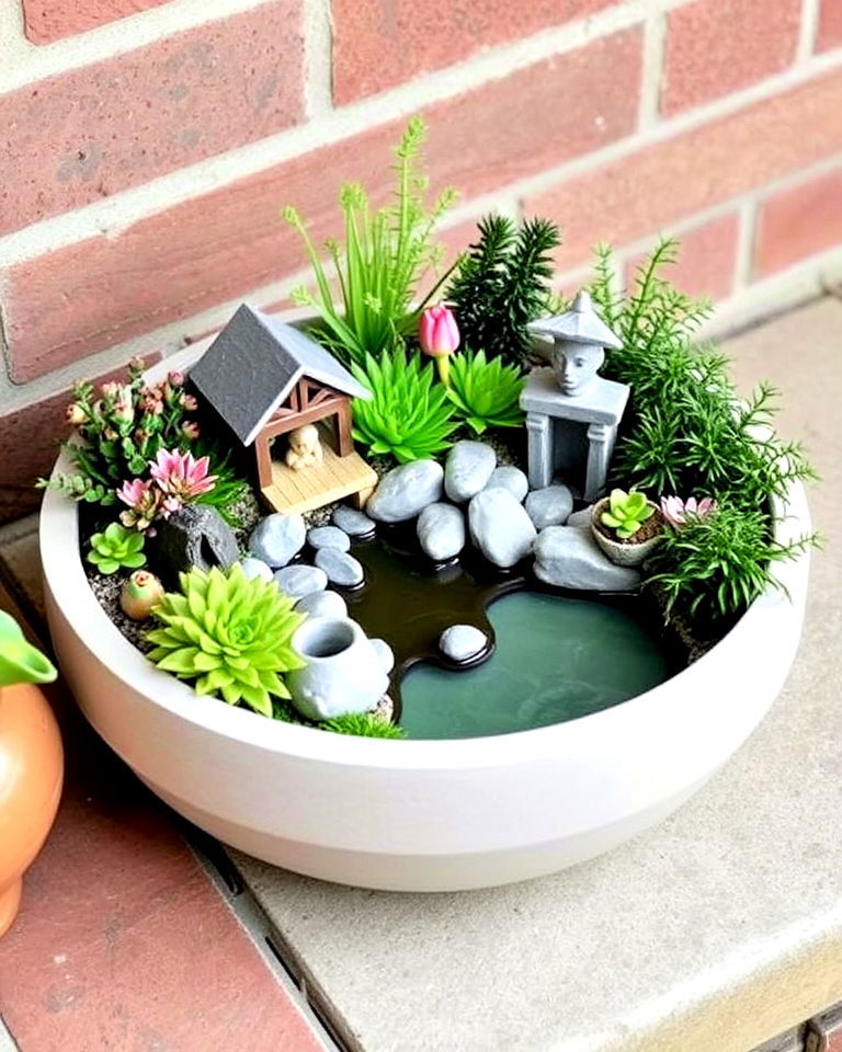 concrete bowl magic fairy container - 20 Fairy Garden Container Ideas