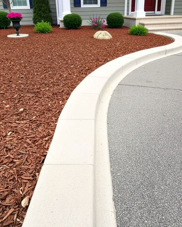 concrete curb mulch edging - 15 Mulch Edging Ideas