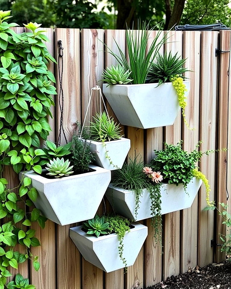 concrete garden wall planters - 20 Concrete Garden Ideas