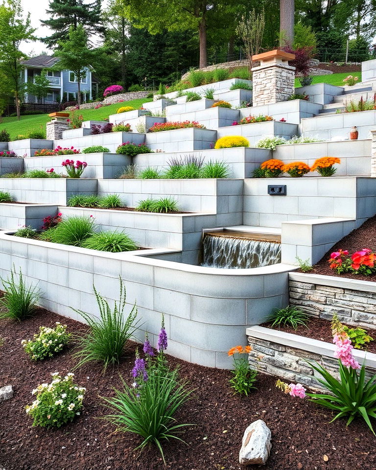 concrete retaining walls - 20 Concrete Garden Ideas