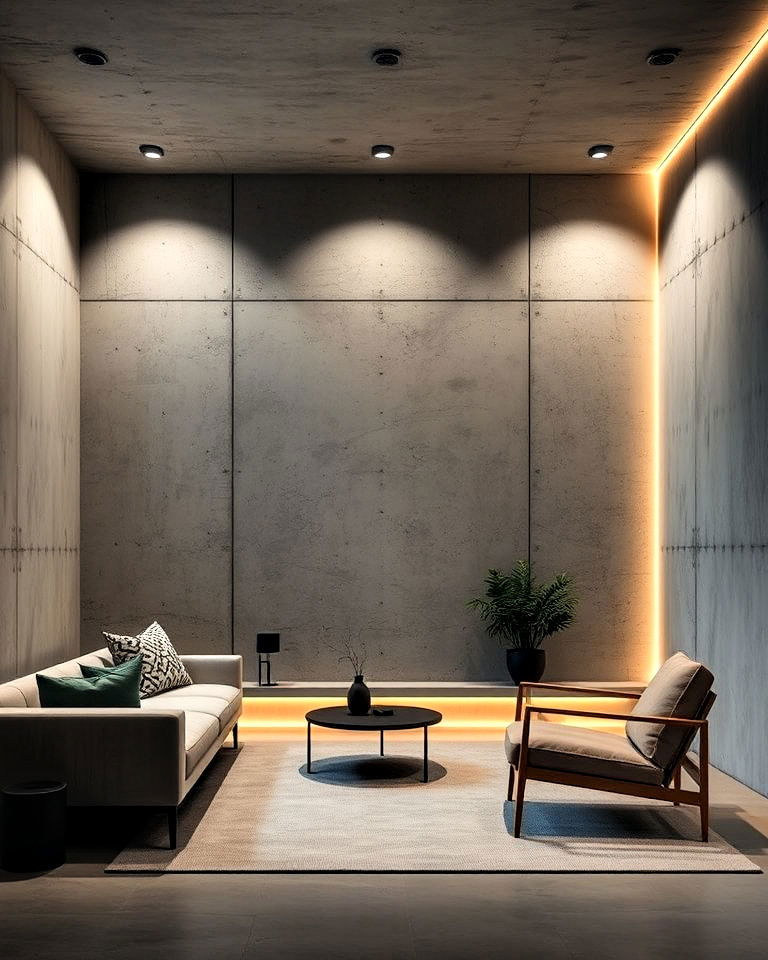 concrete walls with a matte finish brutalism interior - 15 Brutalism Interior Design Ideas