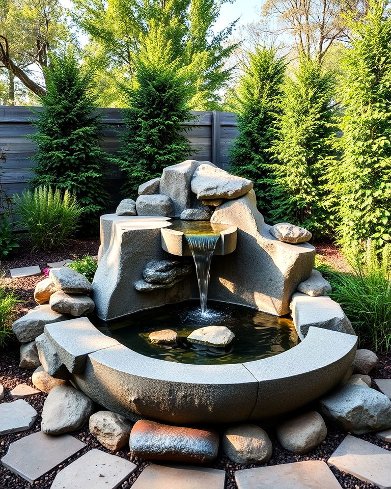 concrete water features - 20 Concrete Garden Ideas