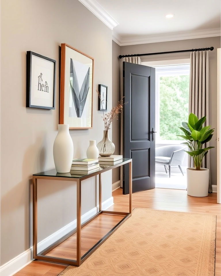 console table near the office - 25 Contemporary Home Office Ideas