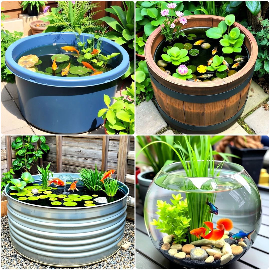 container fish pond ideas