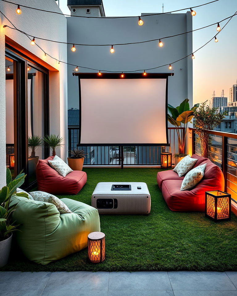 contemporary balcony theater - 25 Artificial Grass Balcony Design