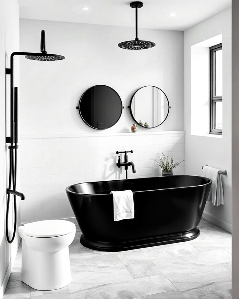 contemporary black fixtures for bathroom - 30 Dream Bathroom Ideas