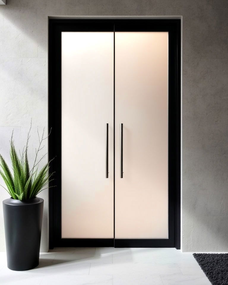 contemporary frosted glass door - 20 Glass Front Doors Ideas
