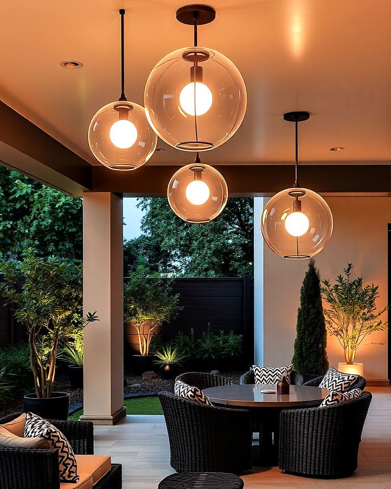 contemporary globe chandeliers decor style - 15 Outdoor Chandelier Ideas