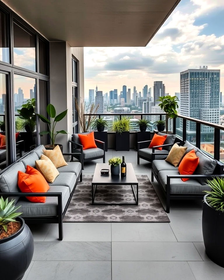 contemporary lounge on penthouse balcony - 15 Penthouse Balcony Ideas