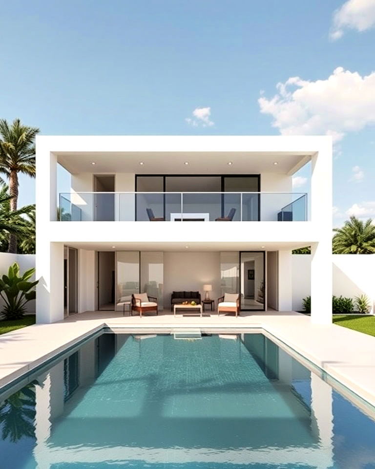 contemporary minimalist pool house - 20 Two Story Pool House Ideas