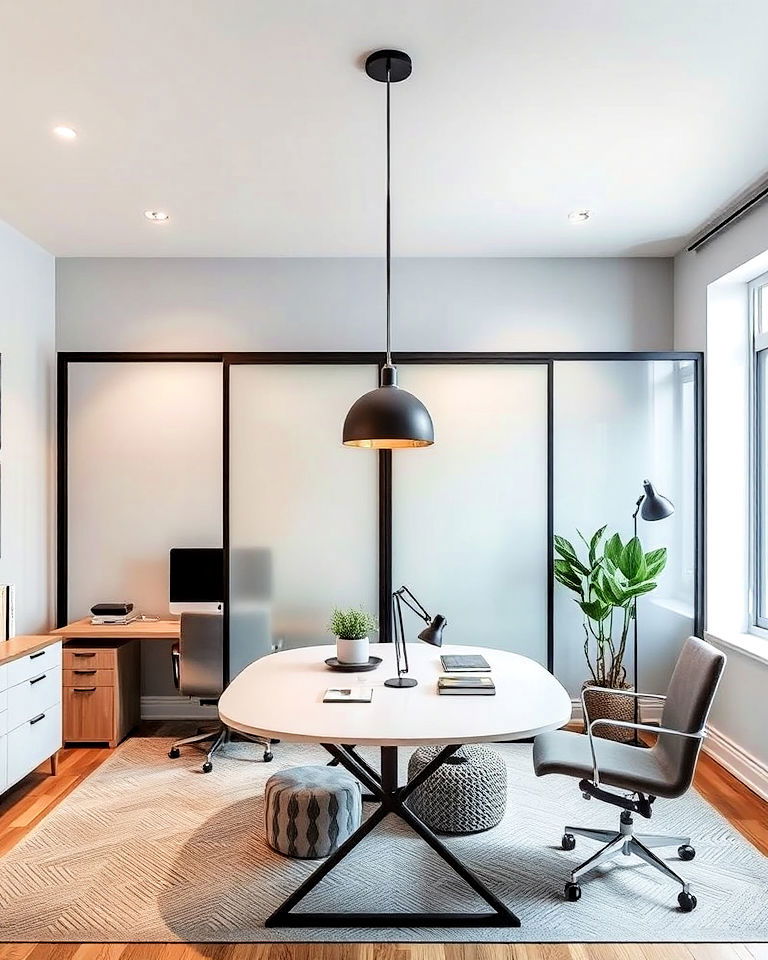 contemporary room divider home office - 25 Contemporary Home Office Ideas