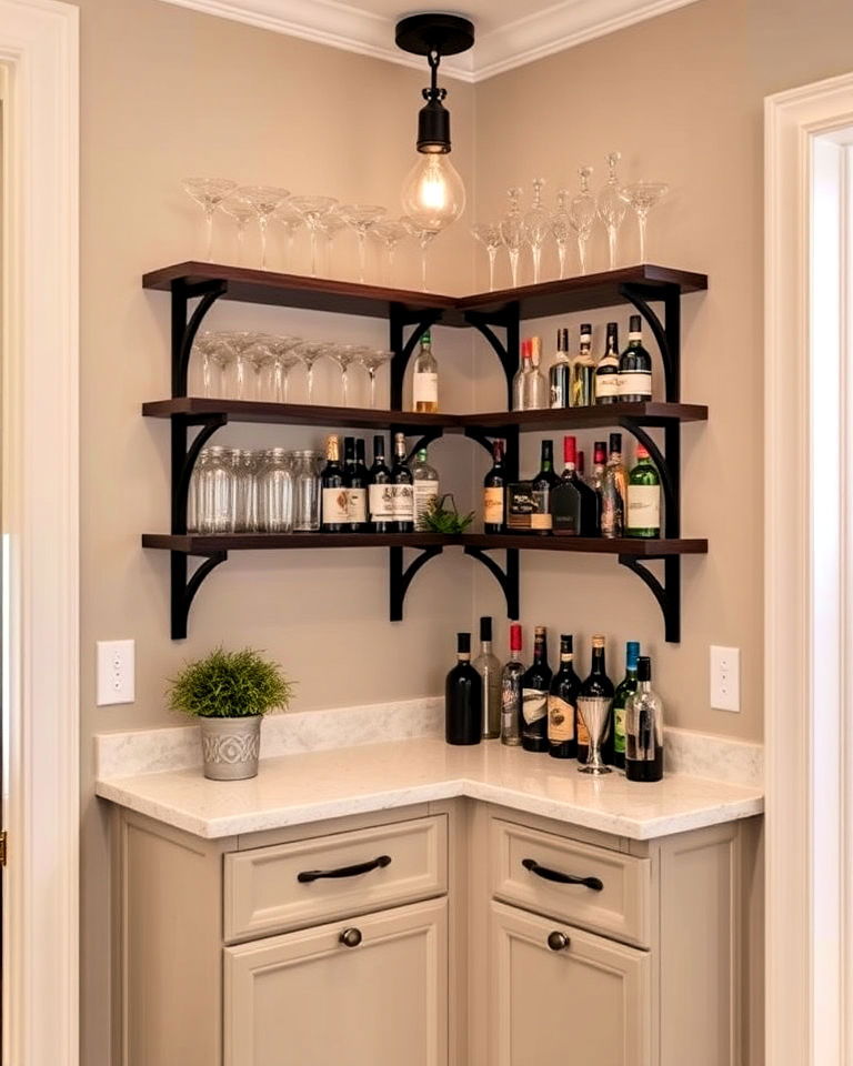 convert a kitchen corner into a mini bar - 15 Awkward Kitchen Corner Ideas