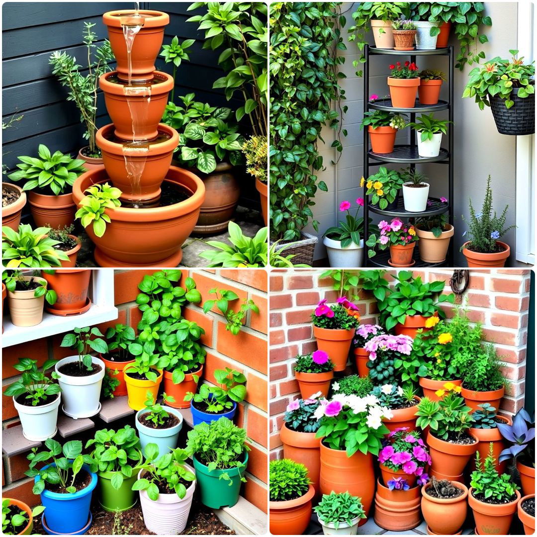 corner garden ideas with pots