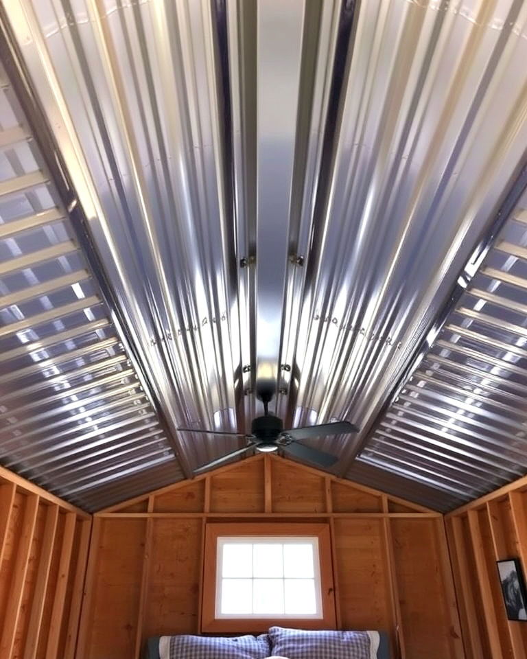 corrugated metal panels shed ceiling - 15 Shed Ceiling Ideas