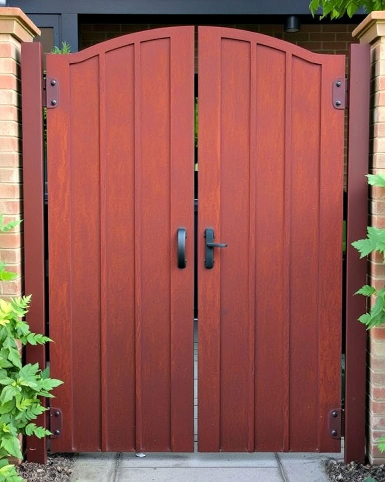 corten steel metal garden gate - 20 Metal Garden Gate Ideas
