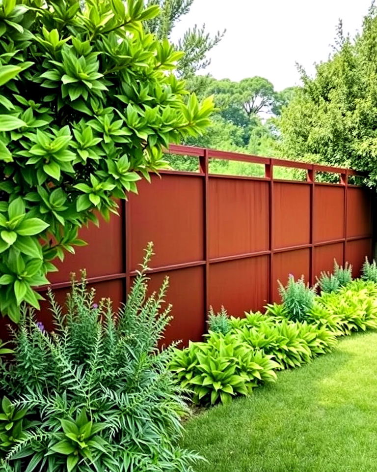 corten steel panels modern privacy solution - 25 Front Yard Privacy Landscaping Ideas