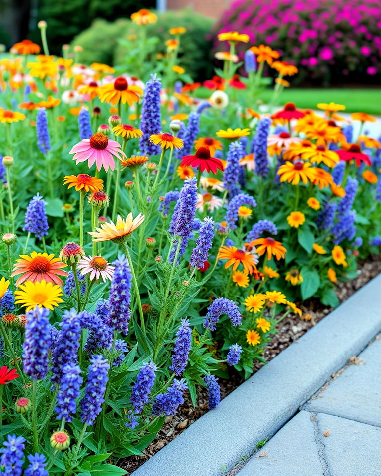 cost effective option flowering perennial borders - 25 Property Line Landscaping Ideas