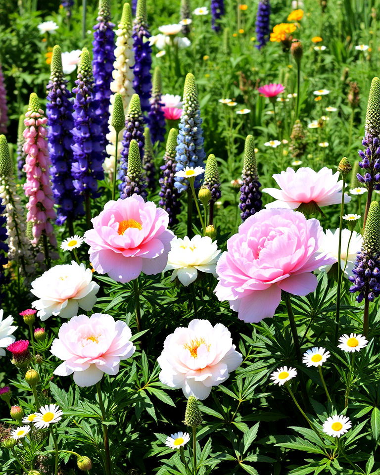 cottage garden style with peony clusters - 15 Peony Garden Design Ideas