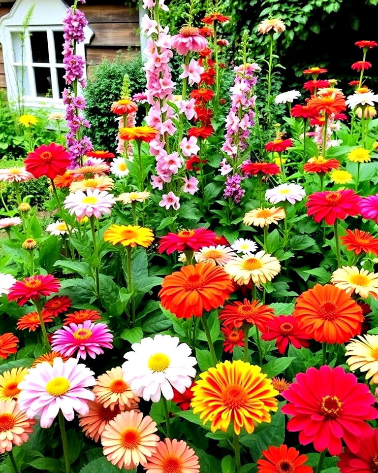 cottage style zinnia garden - 20 Zinnia Garden Ideas