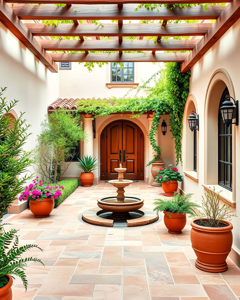 courtyard entrances for mediterranean home - 25 Mediterranean House Exterior Ideas