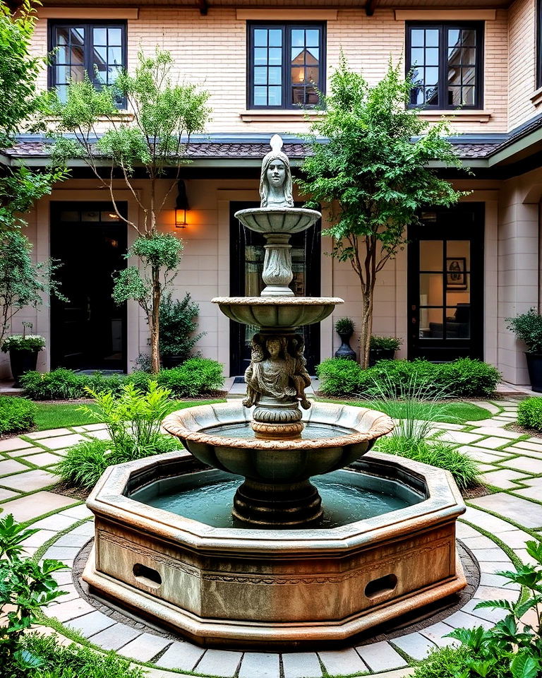 courtyard into sculptural fountain - 15 Courtyard Fountain Ideas