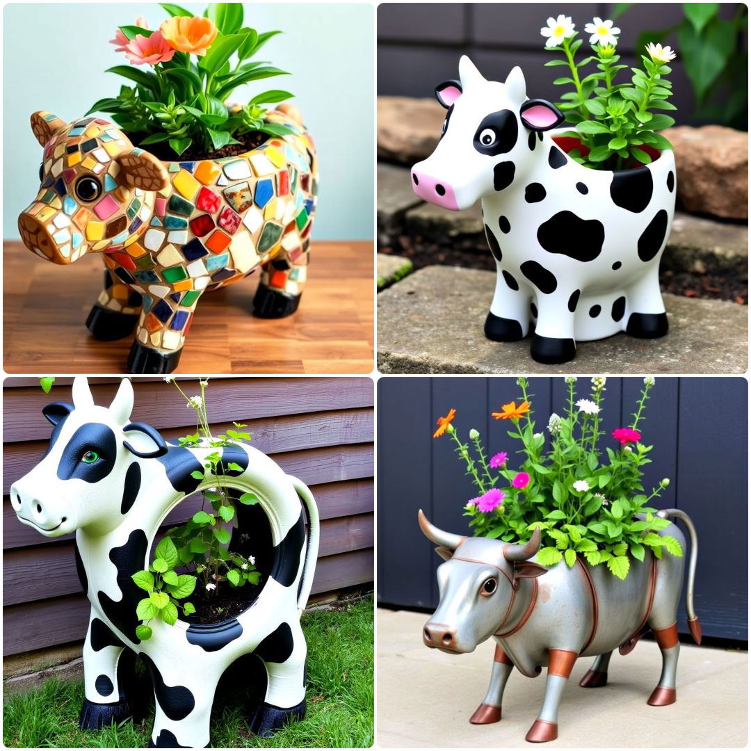 cow planter pot ideas