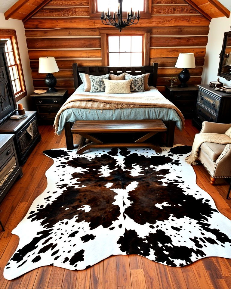 cowhide rug western interior design - 25 Western Interior Design Ideas
