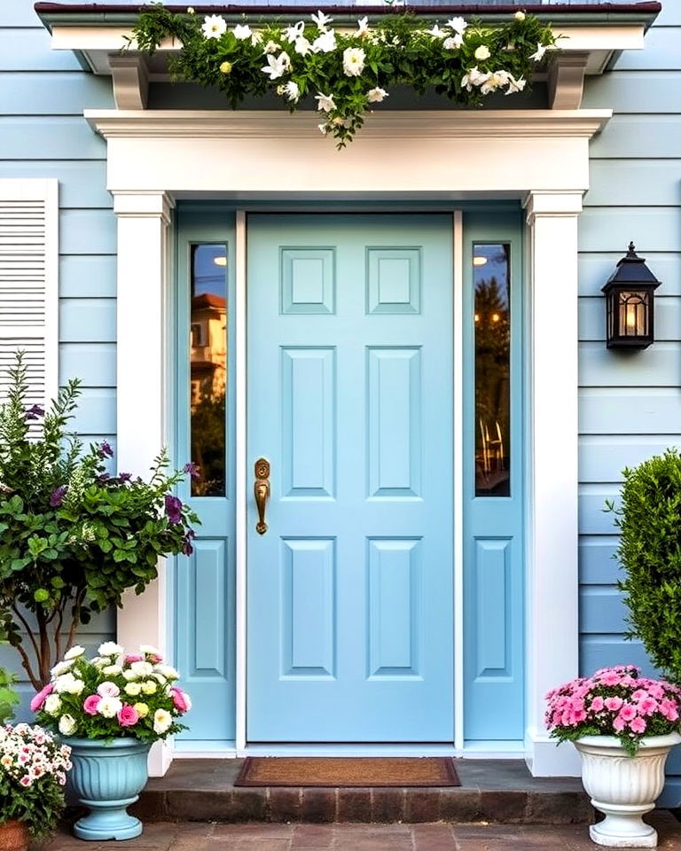 cozy baby blue front door - 30 Blue Front Door Colors