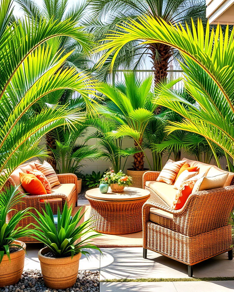 cozy border outdoor seating areas - 15 Landscaping With Sago Palms