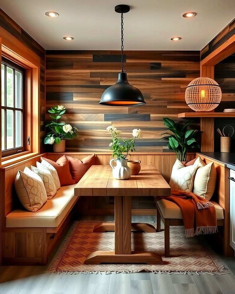 cozy breakfast nook - 25 Modern Rustic Kitchen Ideas