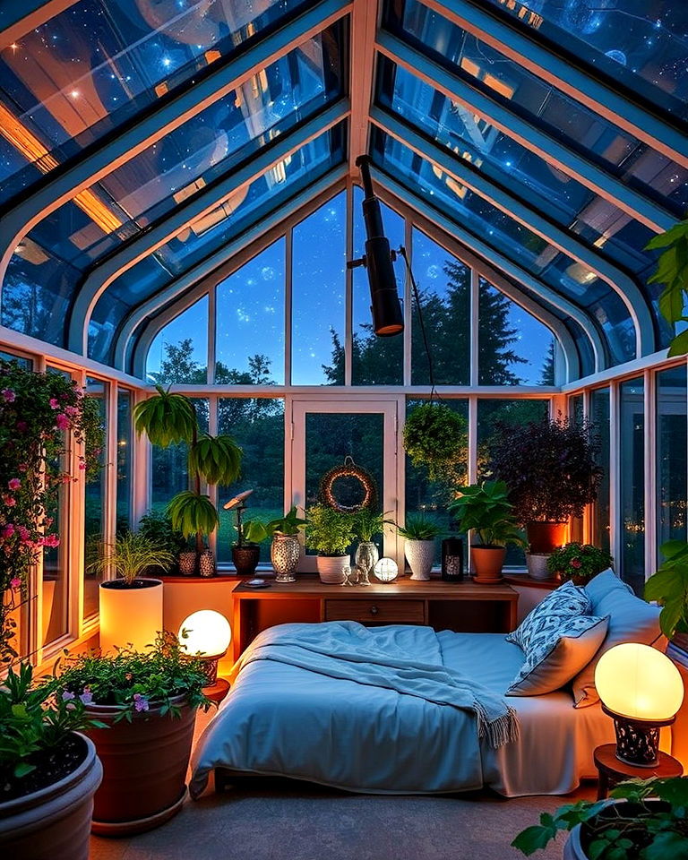 cozy celestial observatory greenhouse - 20 Fantasy Greenhouse Ideas