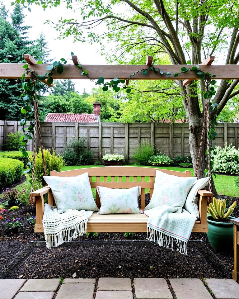 cozy cottagecore garden swing - 15 Cottagecore Garden Ideas