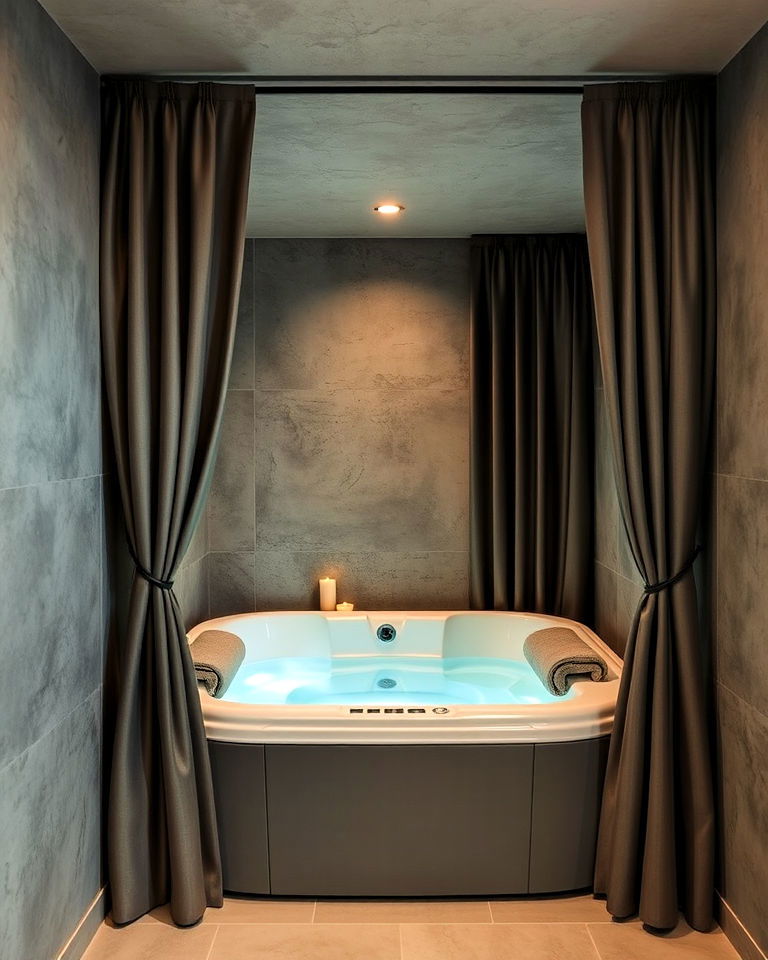 cozy enclosed hot tub nook - 15 Hot Tub Room Ideas