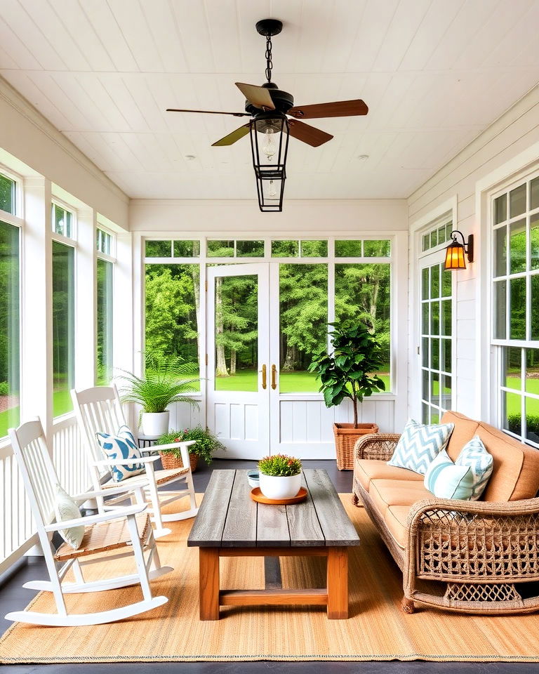 cozy farmhouse inspired screened in porch - 20 Screened-in Front Porch Ideas