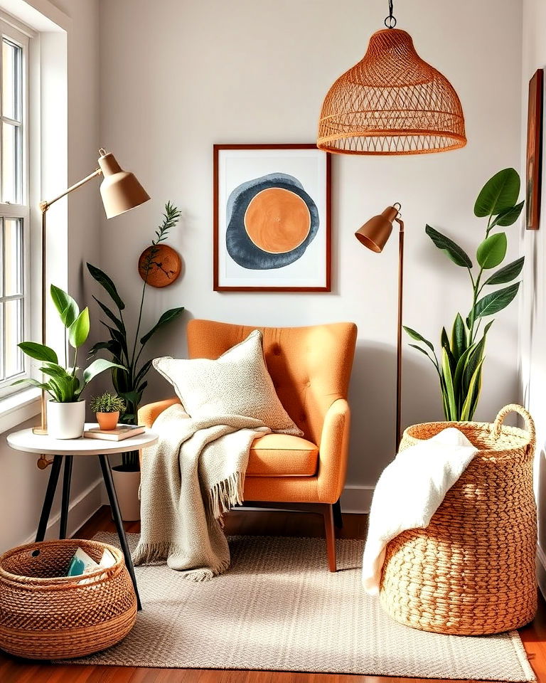 cozy mid century boho reading nook - 25 Mid Century Boho Decor Ideas