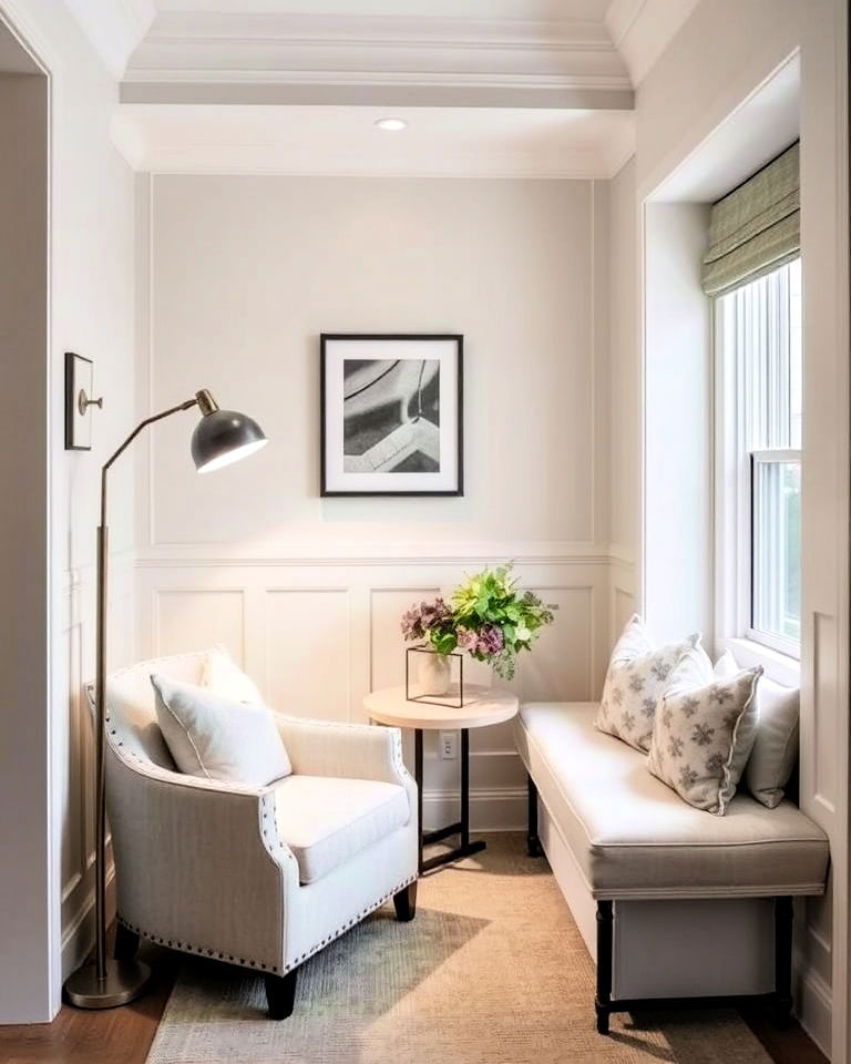 cozy reading nook - 25 Transitional Interior Design Ideas