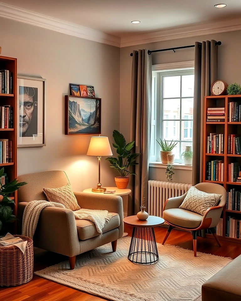 cozy reading nooks living room - 15 Friends Living Room Ideas