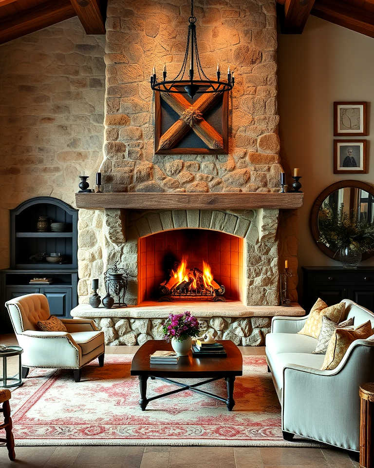 cozy tuscan style fireplace - 25 Italian Interior Design Ideas